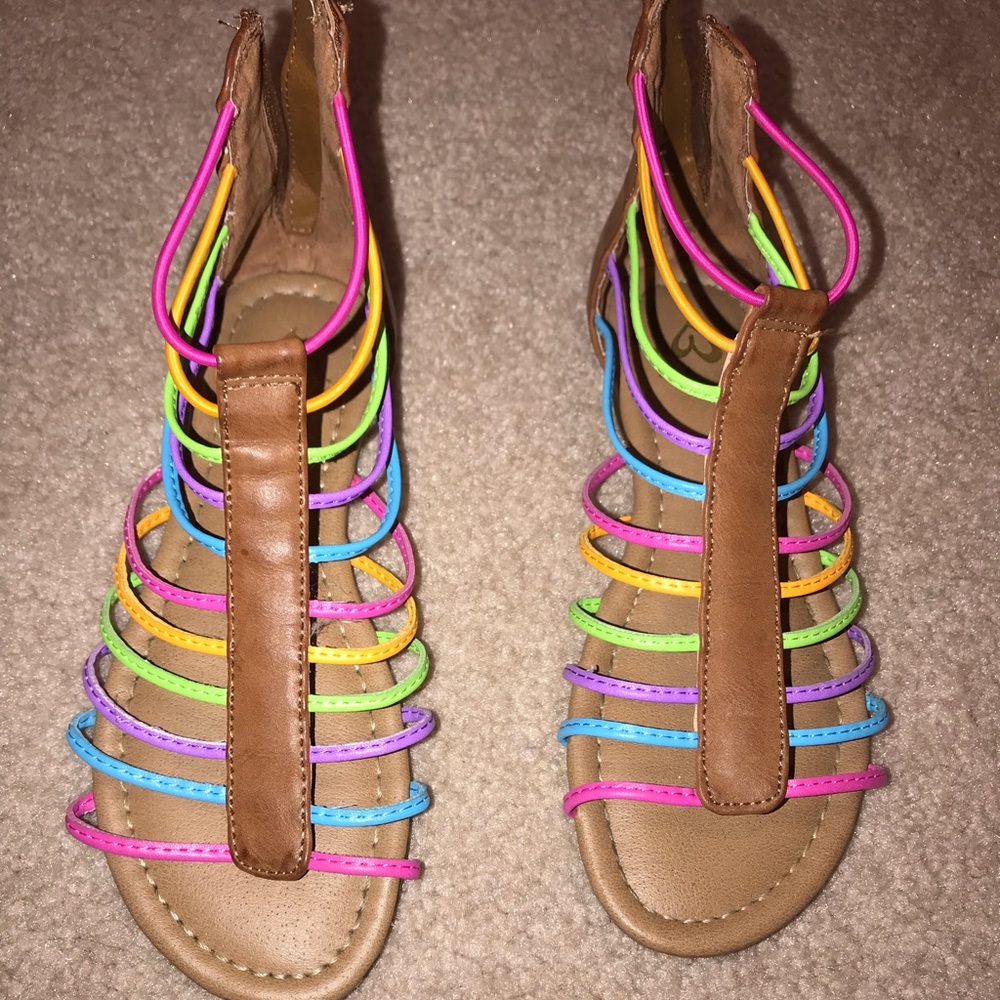 Justice rainbow girls sandals